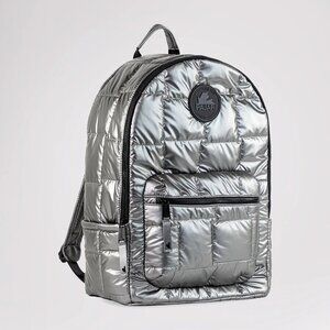 NWT Pajar Quilted Nylon Gunmetal Puff Casual Travel Lightweight Logo Backpack